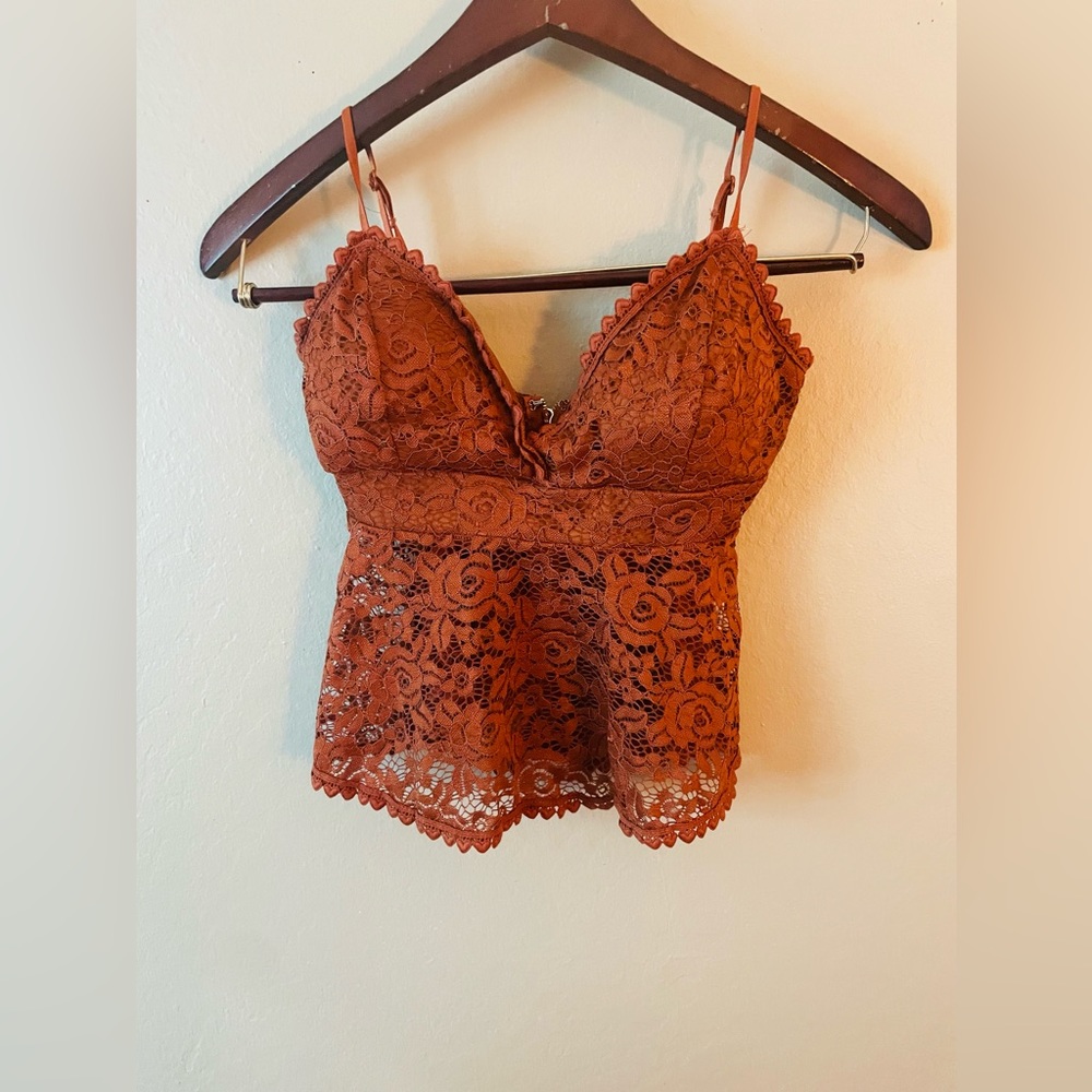 Papermoon Brown Flower lace dress top